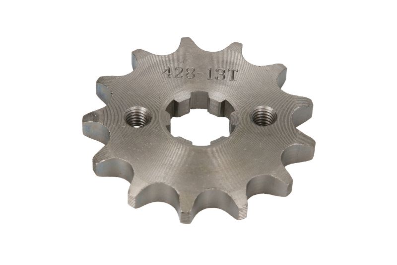 Pinion lanț oțel 13 dinți lanț 428 Bashan diametru poligon 18.0 mm 20.0 mm spațiere găuri montare 35.0 mm