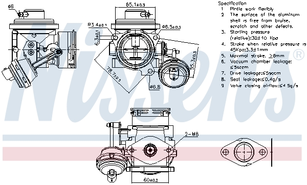 Supapa EGR NISSENS VW NEW BEETLE 1.9D 02.01-09.10 fara radiator EGR EURO 2 FIRST FIT