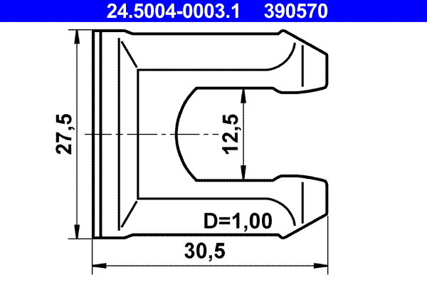 Suport furtun frana ATE Coliere conducta frana Grosime 1.0 mm Latime 11.0 mm