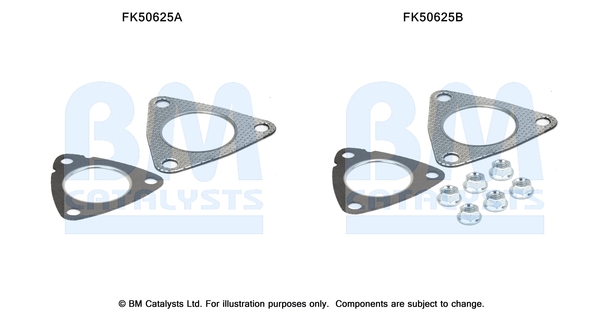 Set montare sistem evacuare BM CATALYSTS FIAT SEDICI SUZUKI SX4 1.9D 06.06- kit montare piesa 0,10 kg