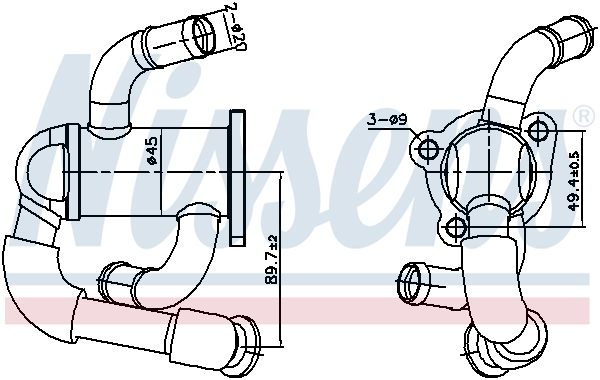 Radiator recirculare gaze esapament NISSENS ALFA ROMEO MITO FIAT DOBLO CARGO FIORINO GRANDE PUNTO LINEA PUNTO EVO 1.3D 06.03-