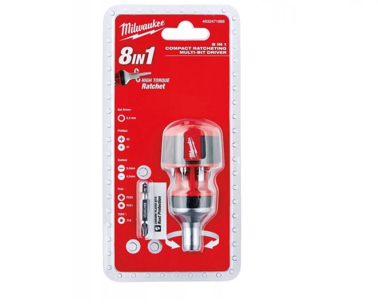 Surubelnite biti MILWAUKEE Bit Holder Handle Surubelnita Ratchet Flat Phillips TORX PH1 PH2 PZ1 PZ2 T15 Anti-slip Ergonomic