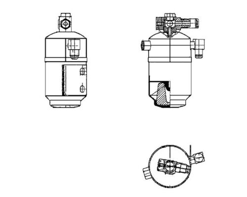 Uscător aer condiționat MAHLE MERCEDES S W116 M100.985-M117.986 08.72-07.80 Diametru 74mm Înălțime 164mm