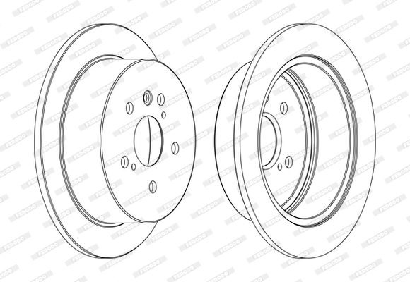 Set discuri frana spate LEXUS RX TOYOTA HARRIER HIGHLANDER 287.8mm 69.7mm 10.0mm 5 gauri FERODO