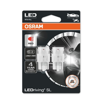 Bec LED OSRAM P21/5W 12V 1,75W W3X16Q LEDriving SL rosu ambalaj blister 2buc