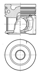 Piston KOLBENSCHMIDT diametru 110mm STD DEUTZ TCD 7.8 L6 lungime 106.9mm diametru pivot 46mm inaltime compresie 70.9mm