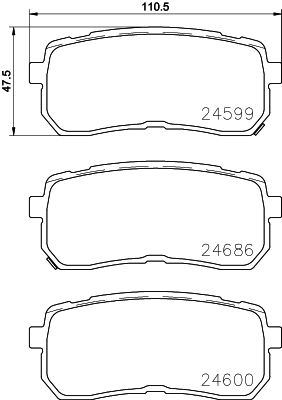 Set Placute Frana Disc Spate BREMBO Hyundai IX55 Kia Sorento III 2.0D-3.8 01.07- Inaltime 48mm Latime 111mm Grosime 16mm Senzor Uzura Da