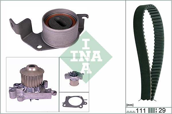 Set sincronizare curea scripete pompa apa INA Mitsubishi Carisma 1.6/1.8 07.95-06.06 29mm 111 dinti