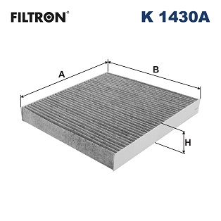 Filtru aer habitaclu carbon activ KIA STINGER 2.0/2.2D/3.3 06.17- 30mm înălțime 251mm lățime 255mm lungime FILTRON