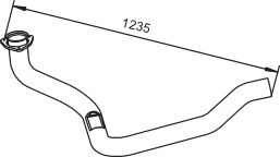 Racord evacuare DINEX teava esapament lungime 1295mm fata RVI EURO 3 inaltime 540mm latime 500mm