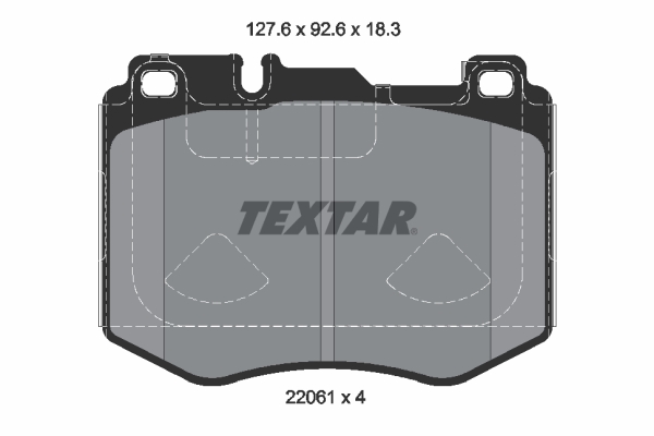 Set placute frana Fata TEXTAR MERCEDES CLS E GLC 2.0-3.0D 06.15- Inaltime 92.6mm Latime 127.6mm Grosime 18.3mm Senzor uzura Da