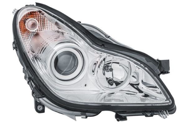 Far Dreapta HELLA H7/H7/PY21W/W5W Electric Motor Halogen Cromat Transparent Mercedes CLS C219