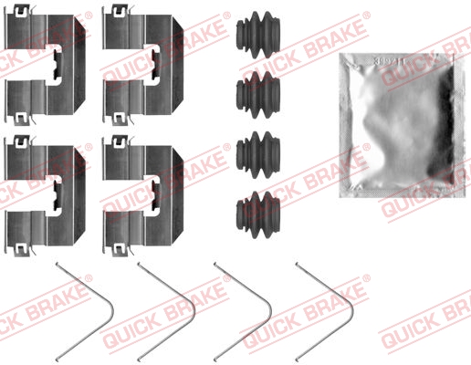 Set accesorii placute frana Spate AKEBONO HYUNDAI IONIQ KIA NIRO 1.6H 03.16- QUICK BRAKE