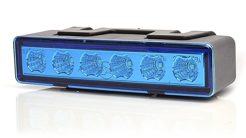 Girofar Rotativ Albastru LED 12/24V Fixare Orizontala Iluminare Auxiliara WAS