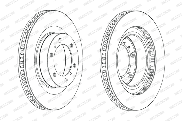 Disc Frana Ventilat Fata Dreapta/Stanga 338mm 6 Gauri Lexus GX Toyota 4 Runner V Land Cruiser Prado 2.7-4.6 FERODO