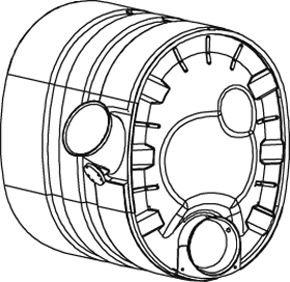 Toba esapament spate DINEX EURO 5 Volvo FH FH16 FM D13A480-D16G700 otel inoxidabil diametru 128mm inaltime 575mm latime 626mm lungime 625mm