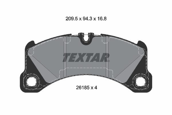 Set placute frana fata TEXTAR Porsche Macan Panamera 2.9-4.0H 94.3mm inaltime 209.5mm latime 16.8mm grosime