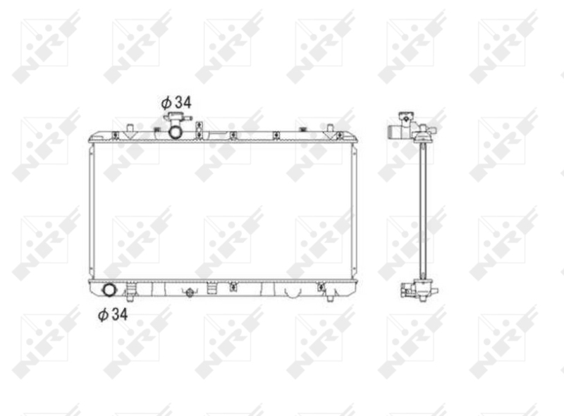 Radiator motor aluminiu 375mm Înălțime 718mm Lățime 16mm Grosime FIAT SEDICI SUZUKI SX4 1.5/1.6 NRF