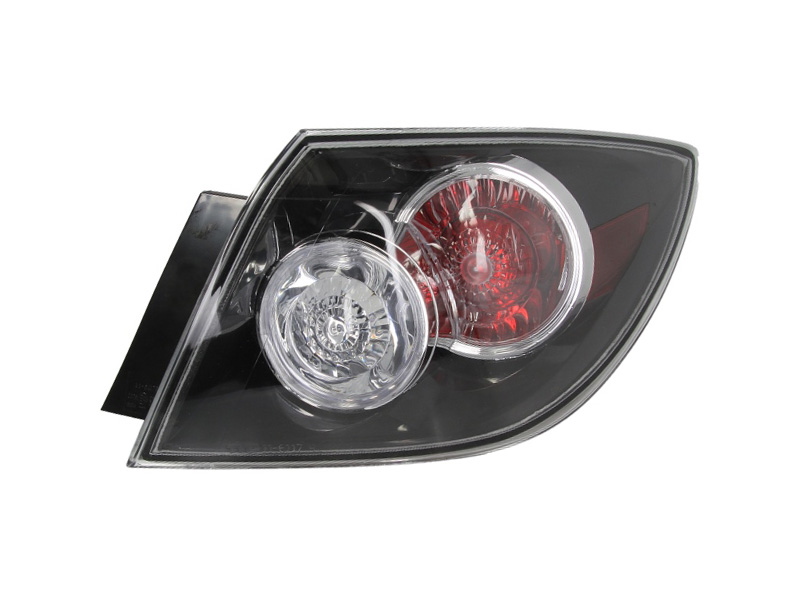 Lampa spate dreapta extern TYC MAZDA 3 1.3-2.3 10.03-12.09 fara suport bec partea exterioara hatchback transparent negru alb