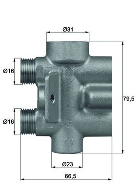 Termostat Sistem Racire 75°C In Carcasa MAHLE Audi Q7 R8 VW Touareg 3.0D-5.2 10.02-08.15 Lungime 8.7cm Latime 6.7cm Inaltime 9.2cm