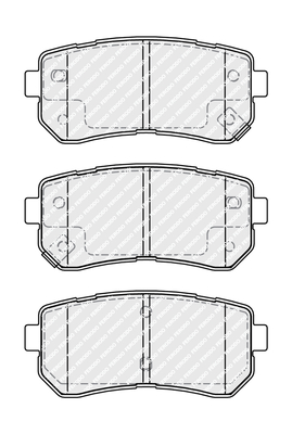 Set placute frana spate disc FERODO Hyundai Creta 1.6/2.0 01.16-01.21 inaltime 41.0/38.0 mm latime 93.1 mm grosime 15.3 mm