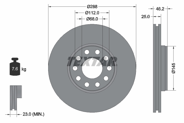 Disc frana Fata Dreapta/Stanga TEXTAR AUDI A4 B5 B6 B7 B8 A6 C5 SKODA SUPERB I II III VW PASSAT B5 B5.5 1.6-4.0 04.95-