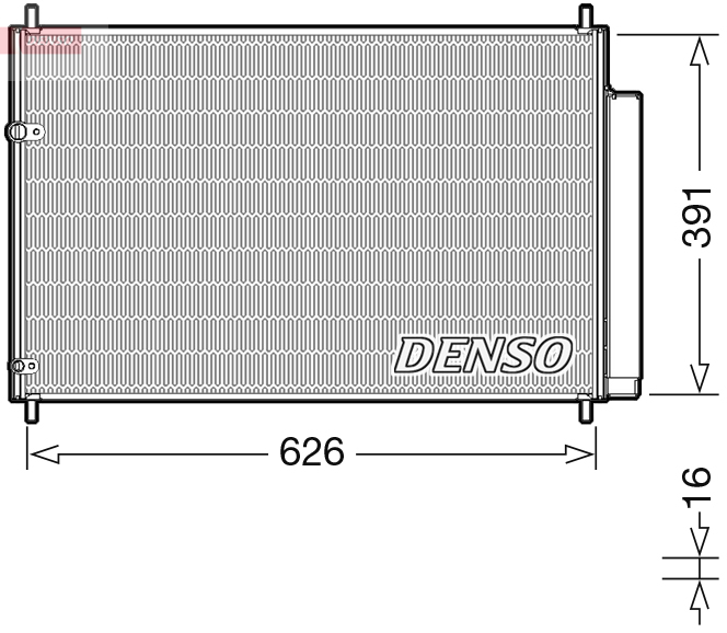 Condensator climatizare DENSO cu uscator TOYOTA AURIS AVENSIS COROLLA VERSO 1.3-2.2D 10.01-08.19 391x626x16 mm