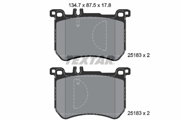 Set placute frana fata TEXTAR MERCEDES S W222 SL R231 2.9D-4.7 01.12- inaltime 87.5mm latime 134.7mm grosime 17.8mm