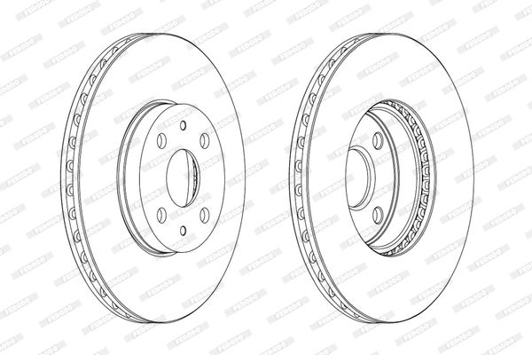 Set discuri frana ventilate 275mm fata Toyota Ractis Yaris 1.0-1.8 08.05- 4 gauri 22mm grosime 19mm minima Ferodo 2 buc