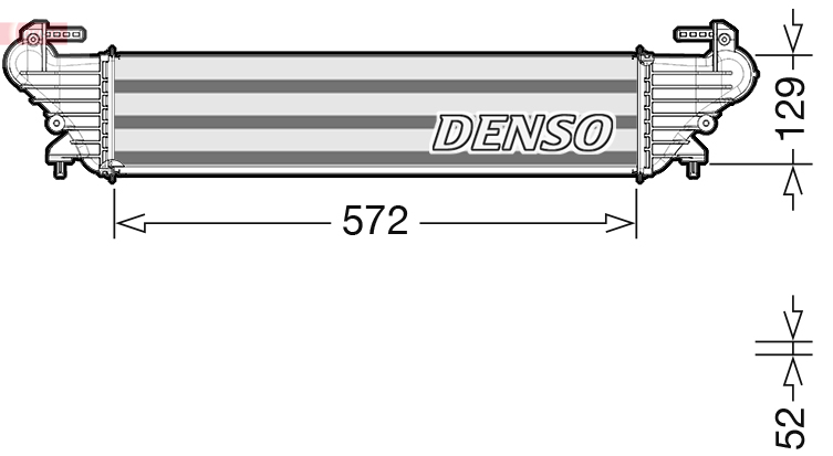 Intercooler DENSO FIAT 500L TIPO 1.3D 06.14- Inaltime 572mm Latime 129mm Grosime 52mm Aluminiu