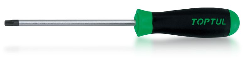 Surubelnita Cap Plat TORX Tamper T20H Lungime 100 mm Lungime Totala 205 mm Maner Antialunecare Varf Calit Magnetic Negru TOPTUL