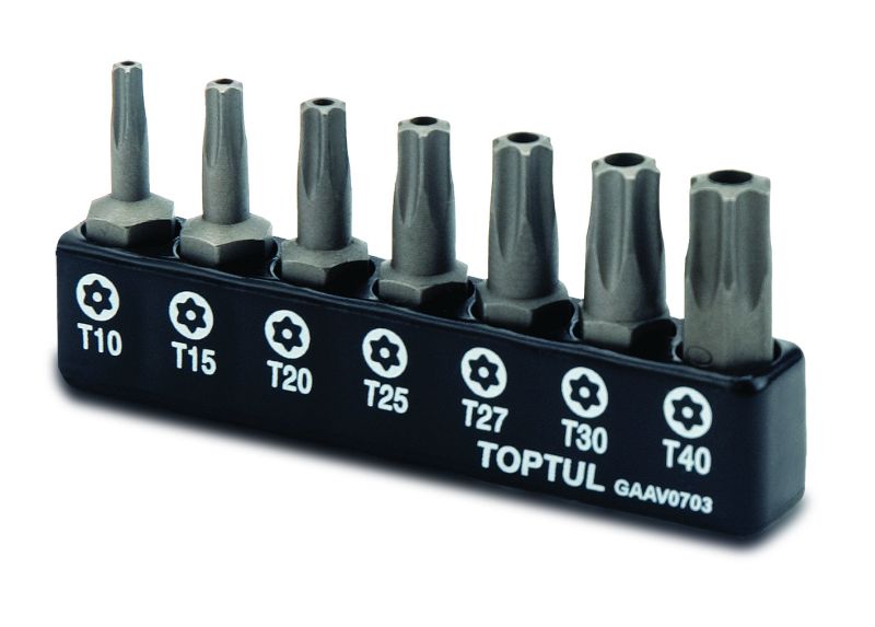 Set scule de mana TOPTUL TORX Tamper 7 piese 1/4 inch 6.3 mm