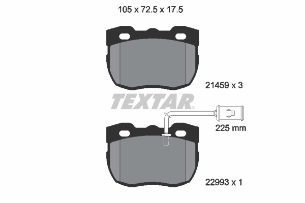 Set placute frana fata TEXTAR Land Rover Discovery I 2.0-4.0 06.89-10.98 inaltime 72.5mm latime 105.0mm grosime 17.5mm senzori uzura Da