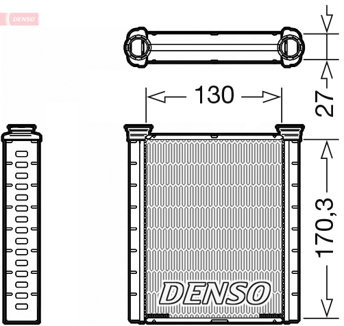 Schimbator Caldura Incalzire Habitaclu DENSO Nissan Micra V 0.9/1.0/1.5D 12.16 Inaltime 130mm Latime 170mm Grosime 27mm