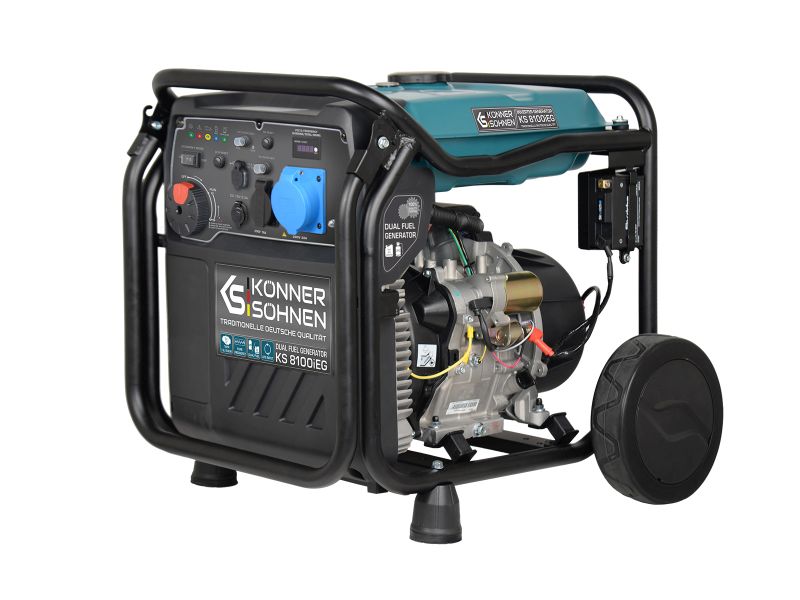 Generator Inverter K&S Benzina/GPL 230V 16,1HP 8kW 34,8A 1x16A 1x32A Electric/Manual 20L