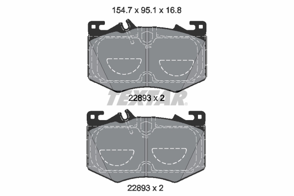 Set Placute Frana Fata TEXTAR Mercedes A V177 W177 CLA C118 X118 GLA H247 GLB X247 2.0 Inaltime 95.1mm Latime 154.7mm Grosime 16.8mm