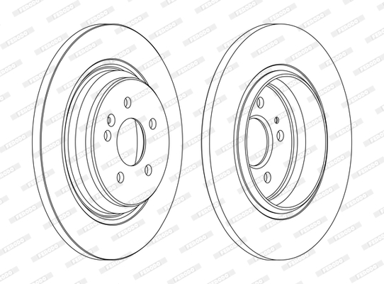 Set discuri frana 2 buc Spate Dreapta Stanga Mercedes M W163 2.3-5.4 98-05 Ferodo 331mm 46mm 14mm 5 gauri