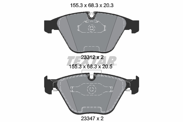 Set Placute Frana Fata BMW 1 E82 3 E90 E92 E93 3.0/4.0/4.4 03.07-12.13 TEXTAR 68.3mm x 155.3mm x 20.3mm