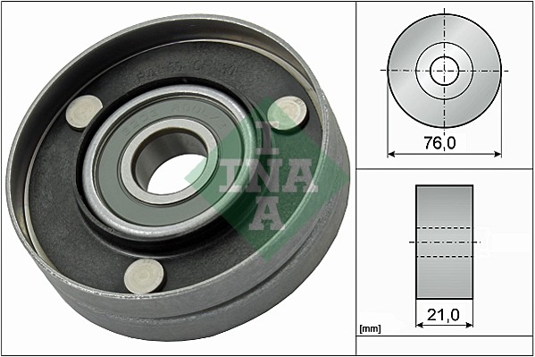 Rola ghidare/conducere curea transmisie INA Poly V-belt AUDI A5 A6 ALLROAD C6 A8 D3 Q7 R8 VW TOUAREG Diametru 76mm Latime 21mm