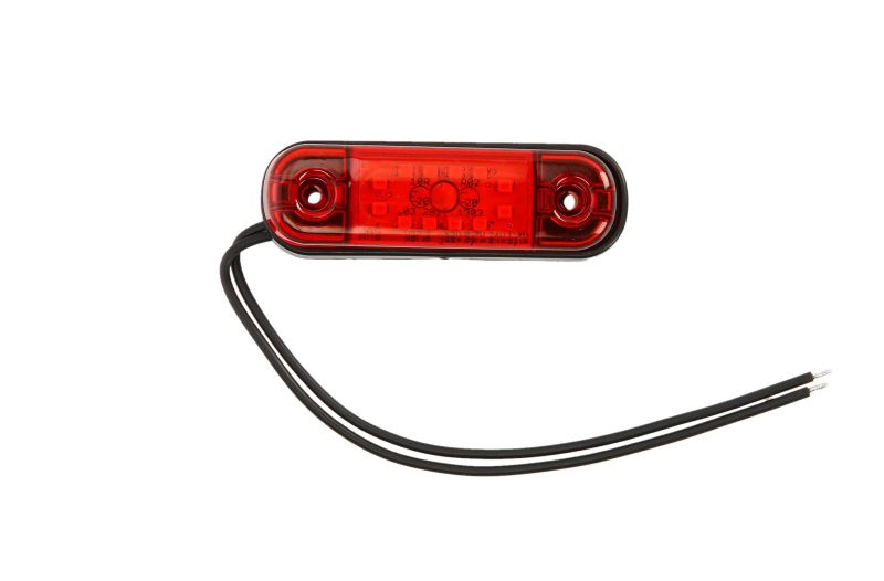 Lumina clarificare WAS LED ovală roșie L/R 24,2mm înălțime 83,8mm lățime 10,4mm adâncime 12/24V montare suprafață IP66/IP68