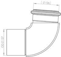 Racord evacuare DINEX Teava esapament diametru 126mm/127mm lungime 265mm compatibil VOLVO