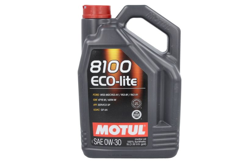 Ulei de motor MOTUL 8100 5L 0W30 API ILSAC GF-6A RC SP FORD M2C953 A1 B1 M2C963 A1 GM 4718M 6094M HONDA HYUNDAI KIA Mitsubishi