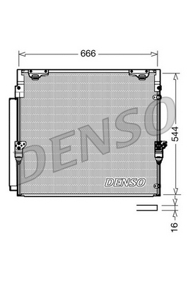 Condensator climatizare DENSO cu uscator TOYOTA LAND CRUISER 200 4.5D/4.7 01.08- Dimensiuni radiator 666x544x16 mm