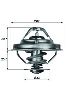 Termostat lichid răcire MAHLE 88°C BMW E36 1.7D 95-00 Diametru 33mm/67mm Înălțime 30mm/25.5mm Cu etanșare