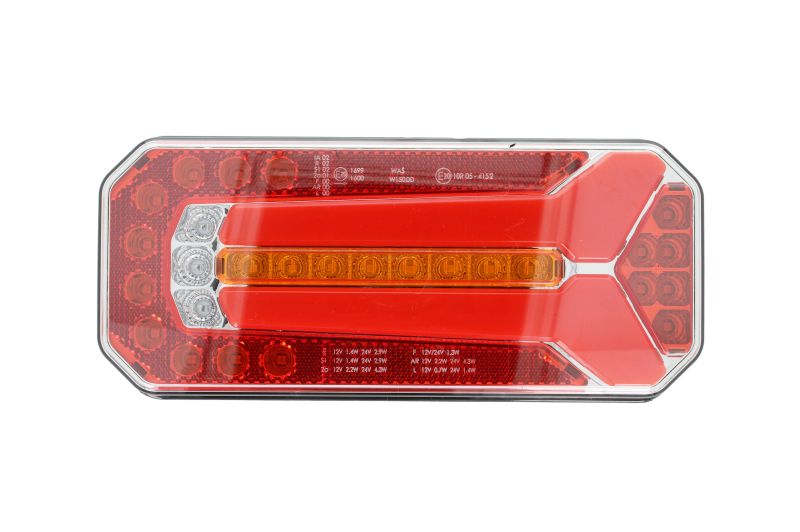 Stopuri spate LED WAS W150DD 12/24V indicator dinamic lumina ceata frana parcare placa reflector conector WAS 7 Dreapta/Stanga