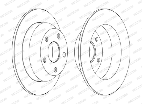 Set Discuri Frana Spate Dreapta/Stanga JEEP CHEROKEE GRAND CHEROKEE II 2.5-4.7 12.91-09.05 305mm 5 Gauri 10mm Grosime FERODO