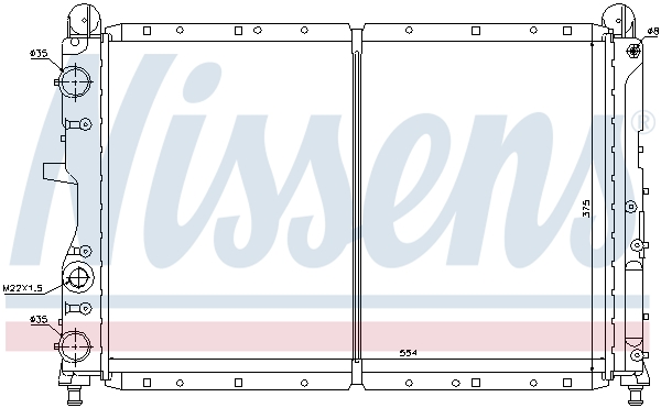 Radiator motor NISSENS FIAT FIORINO/MINIVAN 1.7D Inaltime 554mm Latime 375mm Grosime 35mm Aluminiu Plastic Mecanic