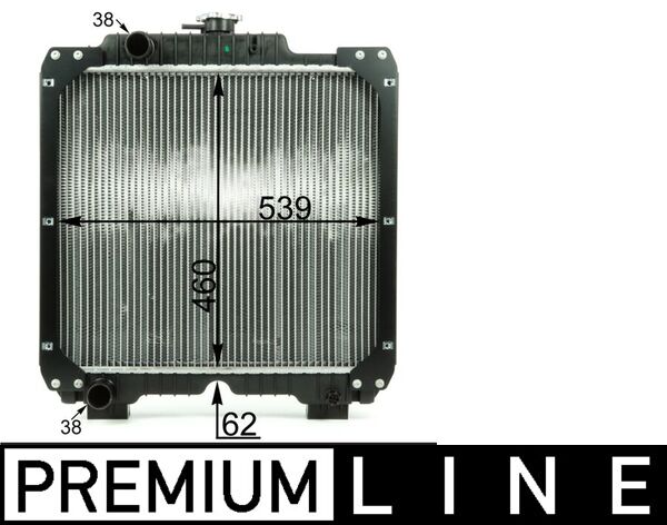 Radiator motor cu rama MAHLE compatibil NEW HOLLAND TD TL NEF4 Inaltime 460mm Latime 539mm Grosime 62mm