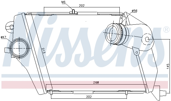 Intercooler Compresor NISSENS AUDI A8 4.0 TDI Aluminiu/Plastic 268mm Inaltime 213mm Latime 64mm Grosime