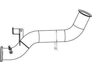 Racord evacuare DINEX Teava esapament diametru 110mm lungime 980mm MAN EURO 4 Pozitie montare Spate